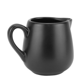 Порцеланова каничка за мляко средна с дръжка 90мл MATT VISION BLACK-(F0759-120FB) - Horecano