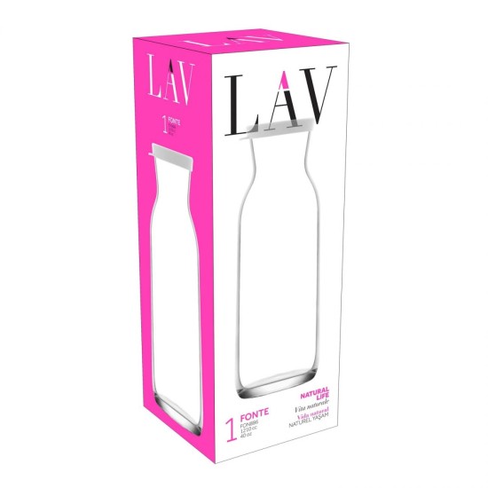 Стъклена гарафа с бял капак h25см 1,2л FON 886 - Lav