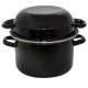 Емайлирана тенджера за миди ф24см 6,5л/3л черна РЯ-(3017+3153/24 Moules) - Horecano