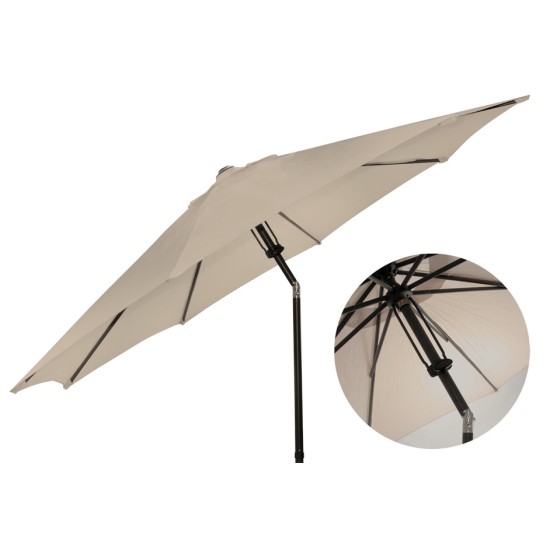 Чадър с чупещо рамо 2,7м бежов (JYT8270-2.7M-BEIGE-PUSH) - Horecano 