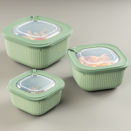 Пластмасова кутия за съхранение 15x15xh8,5см 1,1л различни цветове Microline-(30902) - Dunya