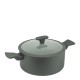 Алуминиева тенджера със стъклен капак и незалепващо покритие ф24x11,2см CERAMIC GRAY HOME-(DFC-SC06-24) - Horecano