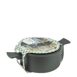Алуминиева тенджера със стъклен капак и незалепващо покритие ф24x11,2см CERAMIC GRAY HOME-(DFC-SC06-24) - Horecano