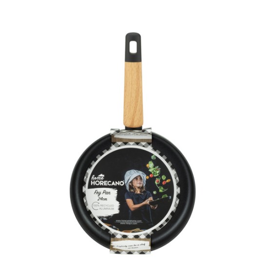 Алуминиев тиган с незалепващо покритие ф24x4,8см BLACK AND WOOD HOME-(DFF-SC16-24) - Horecano