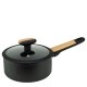 Алуминиева касерола с незалепващо покритие и капак ф18x8,2см BLACK AND WOOD HOME-(DFS-SC16-18) - Horecano