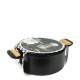 Алуминиева тенджера със стъклен капак и незалепващо покритие ф24x11см BLACK AND WOOD HOME-(DFC-SC16-24) - Horecano