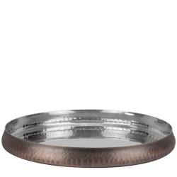 Плато дълбоко с релеф и медно покритие ф33,5xh3см Thali ANTIQUE HORECANO-RUSTIC-(SG-86122)