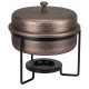 Бен Мари кръгло с релеф и медно покритие с черна стойка ф33,5см 5л ANTIQUE HORECANO-RUSTIC-(SG-86464(B))