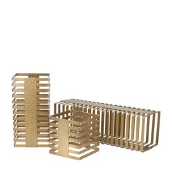 Комплект стойки за блок маса 3бр (15,24x15,24xh15,24см, 15,24x15,24xh31см, 15,24x15,24xh46см) HELLA GOLD-(HC-84244)(SG-49846(S3)) - Horecano