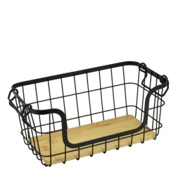 Касетка метал/дърво 30,9x16xh14,5см черен мат HOME-(WK830304) - Horecano