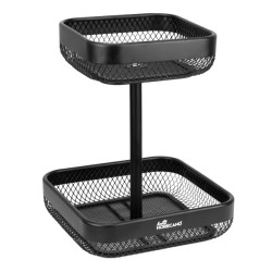 Метален щендер/дисплей на две нива квадратен 17x17/21x21xh28см MATT BLACK HOME-(KM018A) – Horecano