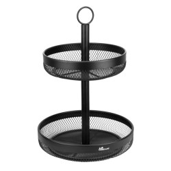 Метален щендер/дисплей на две нива кръгъл ф25/29Xh44см MATT BLACK HOME-(KM020A) – Horecano