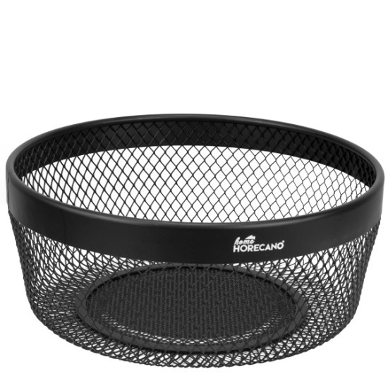 Метален панер кръгъл ф25xh10см MATT BLACK HOME-(KM024A) - Horecano