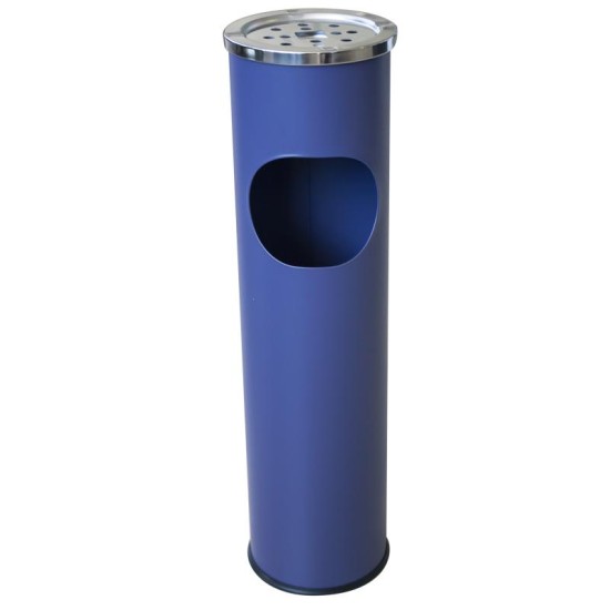 Метален екстериорен пепелник 15x15x54cм.,8л. син G-(11723-001-B) - Horecano