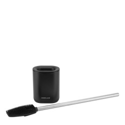 Четка за тоалетна силиконова плоска 11,4x7,7xh52,5см черна HOME-(76024-HF002-BLACK) - Horecano