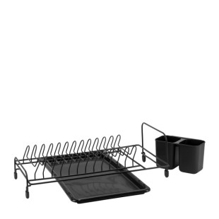 Сушилник за съдове 43x25xh11,5см HOME-MATT BLACK-(23392-002) - Horecano