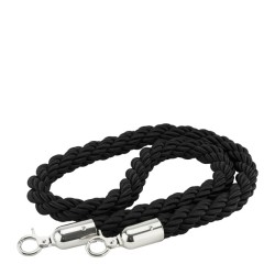 Въже за ограничителна стойка ф3,2x150см TWISTED черно/сребристо (110130-001S) - Horecano