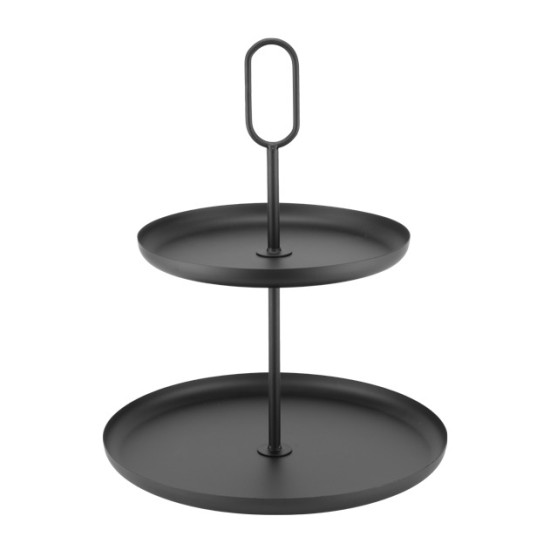 Метален щендер с две нива кръгъл ф30xh36см MATT BLACK (HC-85226) - Horecano