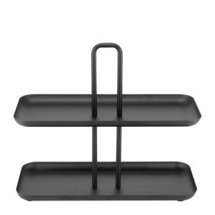 Метален щендер с две нива правоъгълен 35x16xh29,8см MATT BLACK (HC-85227) - Horecano