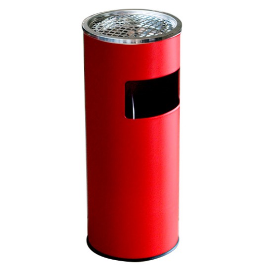 Метален екстериорен пепелник 25x25x60cм.,18л. червен G-(90726-005-R) - Horecano