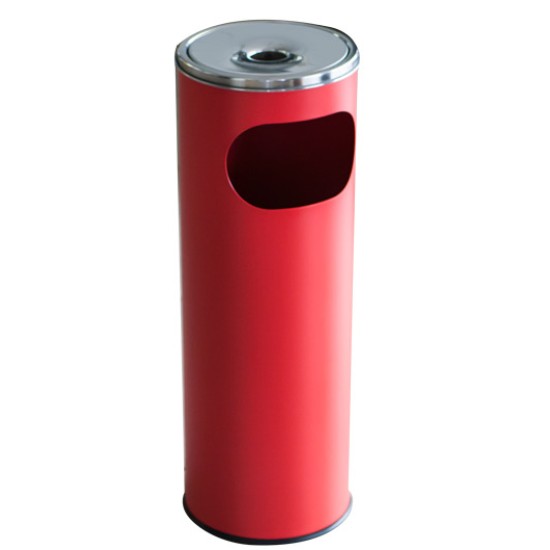 Метален екстериорен пепелник 20,5x20,5x58cм., 12л. червен G-(11251-002-R) - Horecano