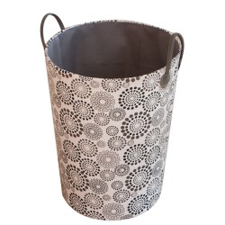 Текстилен кош за дрехи кръг HD-(3SM070A) черно/сиво - Horecano