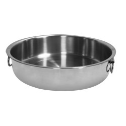 Иноксова дълбока тава с дръжки кръгла 36х8см (3DMDGR0036001) - Hascevher