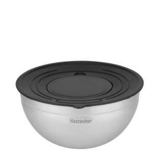 Иноксова купа за съхранение с капак 20см HR-(3DMDGR0320002) (89910) - Hascevher