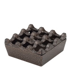 Алуминиев ветроустойчив пепелник квадратен 8x8xh4см RUSTIC-(HC-91910) - Horecano