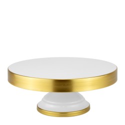 Стойка за блок маса ф28xh11,5см бяло/златисто GOLDIE-(HC-931219) (29C874-1) (242993-1) - Horecano
