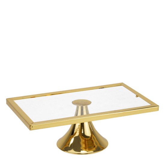 Стойка правоъгълна 20x30xh10см прозрачно/златисто WICKED GOLD-(HC-931223) (29B1111-1) (242995-1) - Horecano