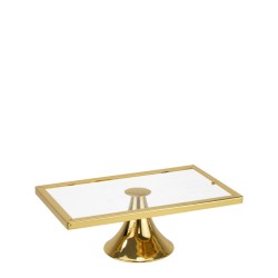 Стойка правоъгълна 25x15xh9см прозрачно/златисто WICKED GOLD-(HC-931224) (29B1111-2) (242995-2) - Horecano