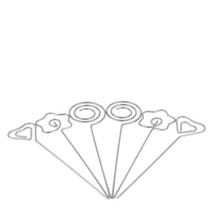 Метални шишчета за хапки 6бр SILVER (HC-931270) (243176) - Horecano
