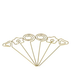 Метални шишчета за хапки 6бр GOLD (HC-931271) (243177) - Horecano