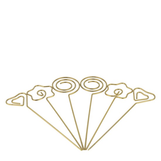 Метални шишчета за хапки 6бр GOLD (HC-931271) (243177) - Horecano