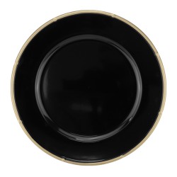 Подложна чиния със златен кант PVC ф33см BLACK (HC-931459) (243133) - Horecano