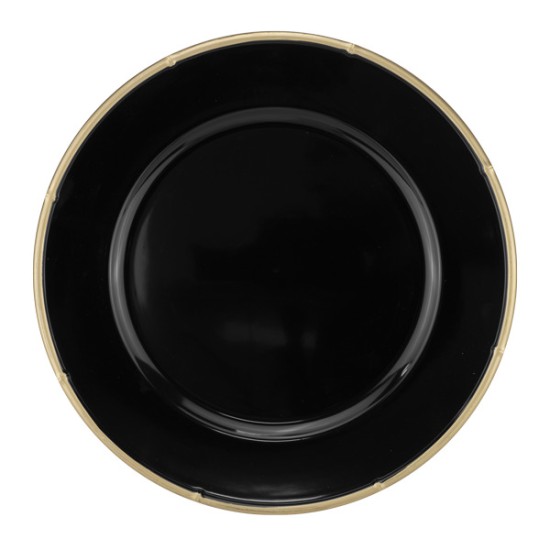 Подложна чиния със златен кант PVC ф33см BLACK (HC-931459) (243133) - Horecano
