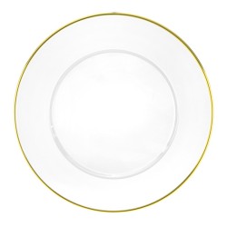 Подложна чиния със златен кант ф33см TRANSPARENT (HC-931460) (243134) - Horecano