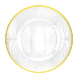 Подложна чиния оребрена със златен кант ф33см TRANSPARENT (HC-931461) (243135) - Horecano
