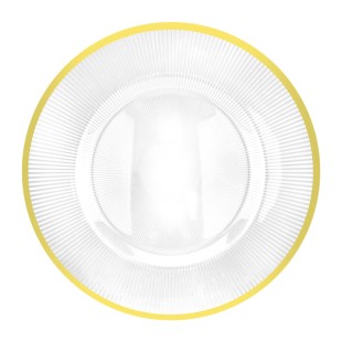 Подложна чиния оребрена със златен кант ф33см TRANSPARENT (HC-931461) (243135) - Horecano