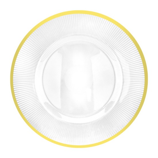 Подложна чиния оребрена със златен кант ф33см TRANSPARENT (HC-931461) (243135) - Horecano