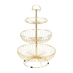 Фруктиера на три нива ф30/24/17xh46см кръгла GOLD CHARM-(HC-931548) - Horecano