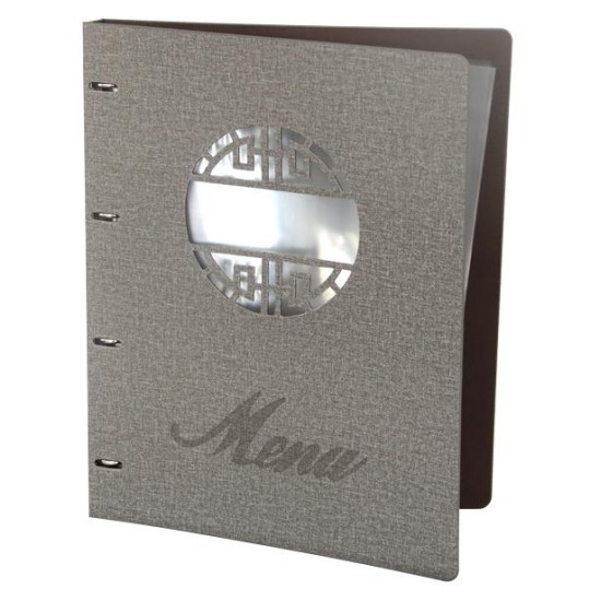Папка за меню с метален клипс 31.5х25см сива HORECANO-(HC-93829)