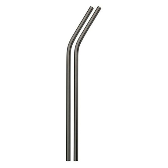 Метални сламки с наклон 6 бр. черни BARWARE-(HC-93911) 194570 - Horecano