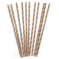 Хартиени сламки в опаковка 50 бр. ф0.6х26.5см шарени BARWARE-(HC-93983) - Horecano