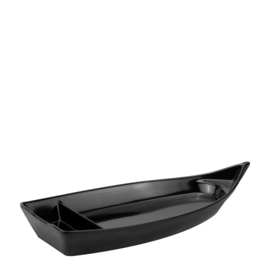 Меламиново плато за суши тип лодка 26,5x11,8xh4,2см черно  HORECANO-SHIBUI-(113311BK)