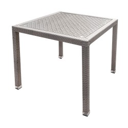 Маса с алуминиева разглобяема рамка, 90x90x75см, PVC ратан  (BZ-TR005AB) - Horecano