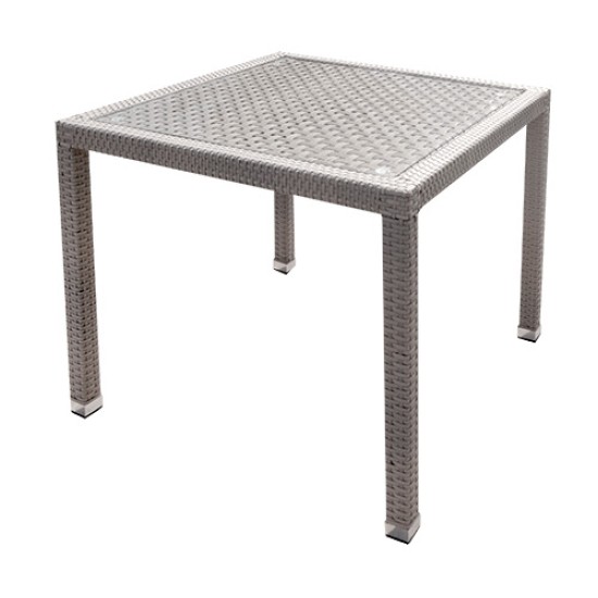 Маса с алуминиева разглобяема рамка, 90x90x75см, PVC ратан  (BZ-TR005AB) - Horecano