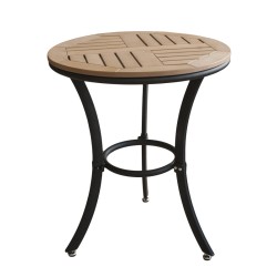 Маса, кръгла, ф60xh62см, PLASTIC WOOD NATURAL - (803-A) - Horecano