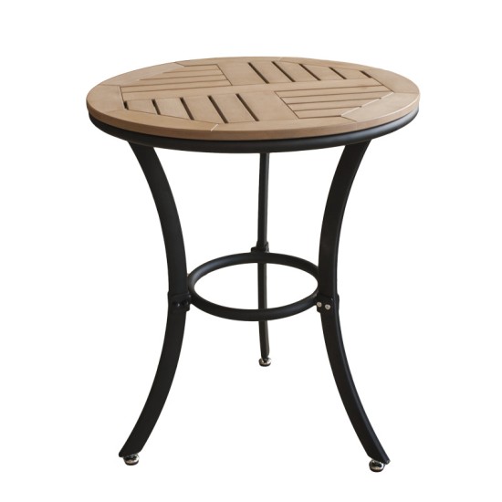 Маса, кръгла, ф60xh62см, PLASTICWOOD NATURAL - (803-A) - Horecano